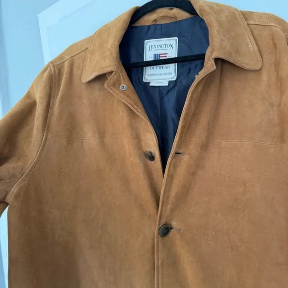 Lexington Suede Trench Coat in Chestnut - Picture 3 of 5
